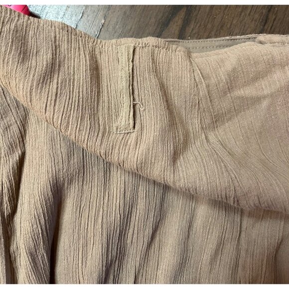 Y2K New Old Stock Asymmetrical Khaki Beige Midi Skirt Sz 14 Whimsy Fairy READ - Picture 6 of 11